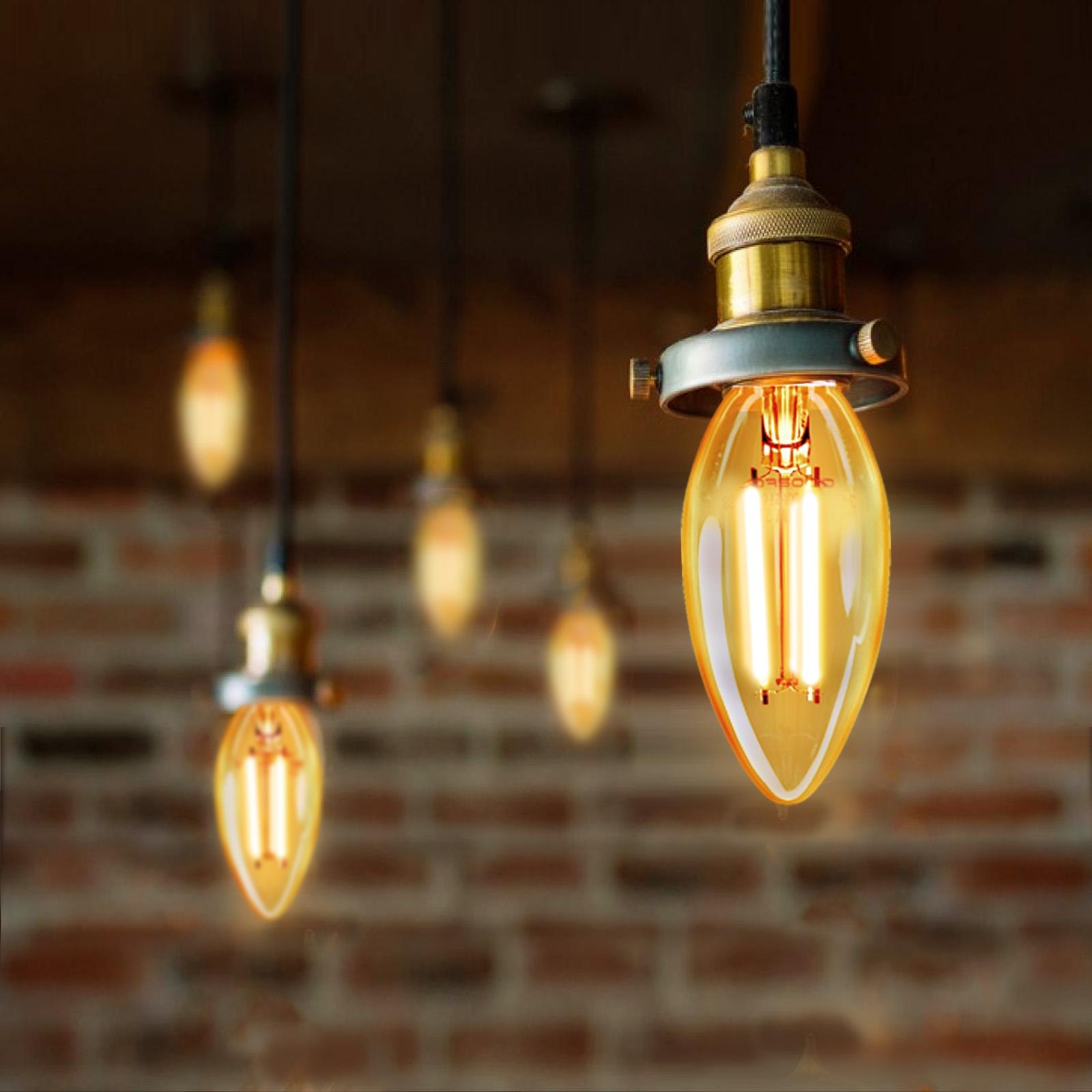 LED Filament Bulb (Amber) C35 E27 8W