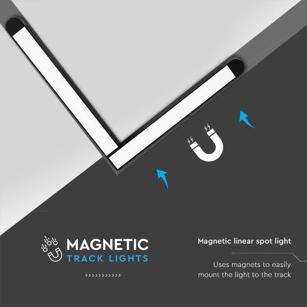 25W Lampa LED na szynoprzewód MAGNETIC, Barwa: 3000K, Obudowa: Czarna , VTAC, SKU 10267