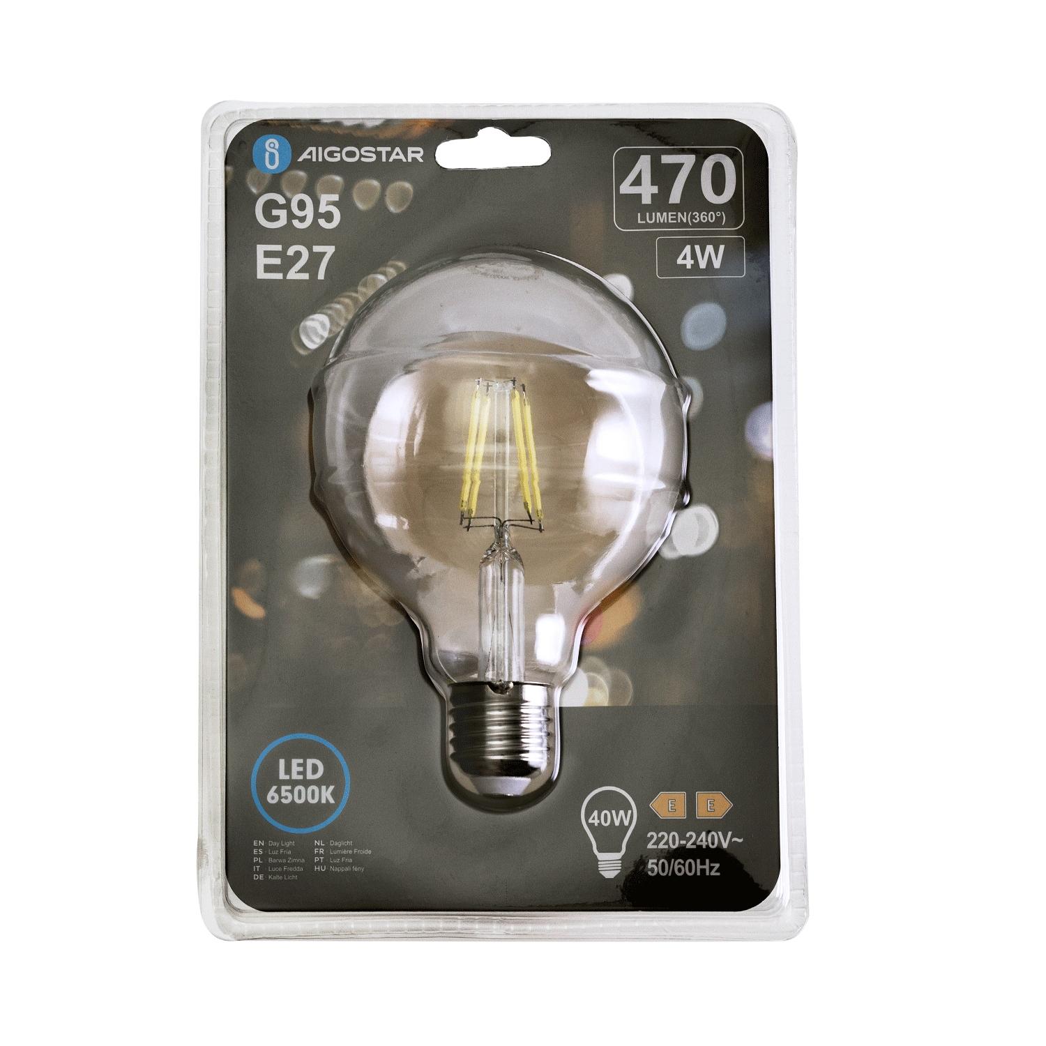 LED Filament Bulb (Clear) G95 E27 4W