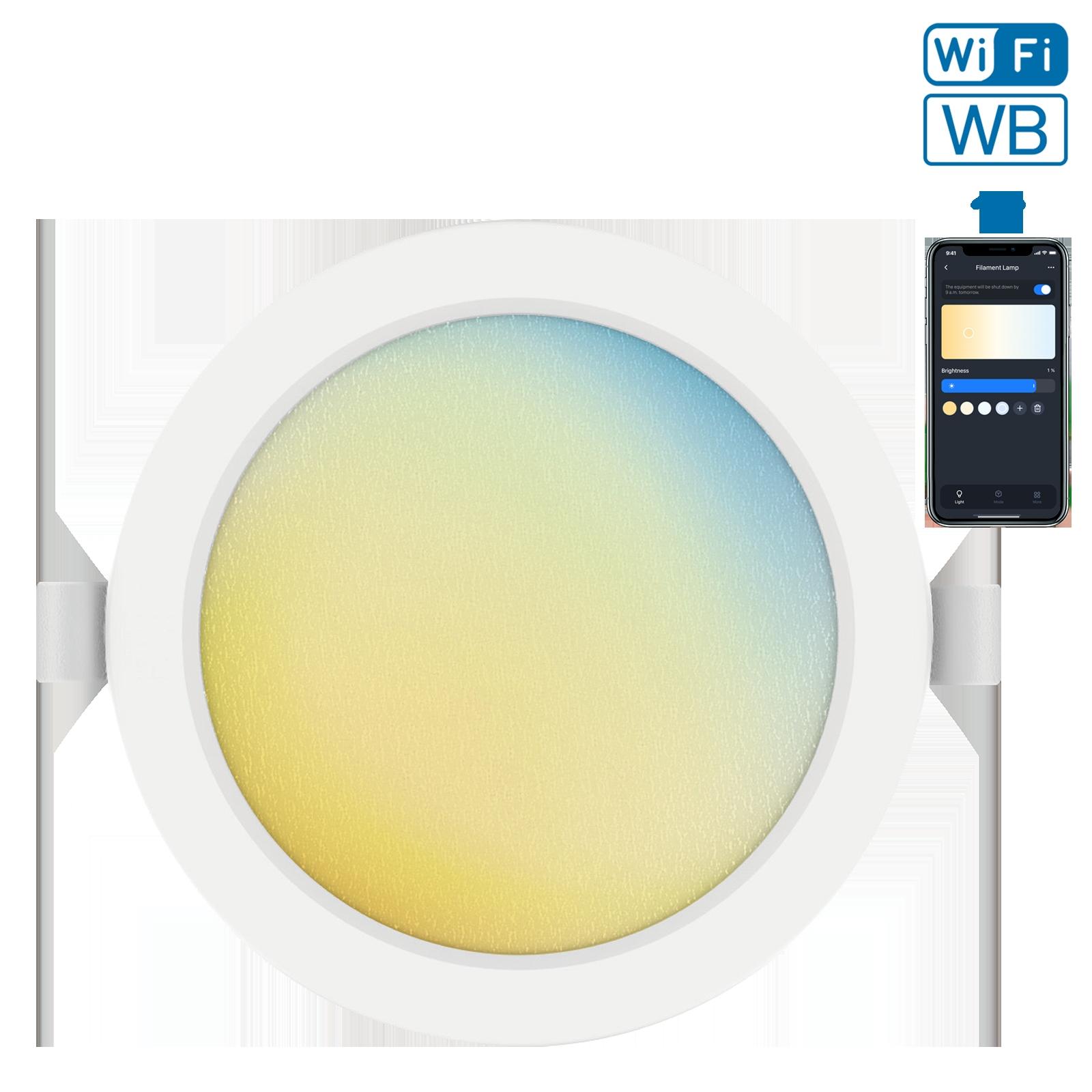 WIFI network configuration and bluetooth assisted Smart LED downlight 9W