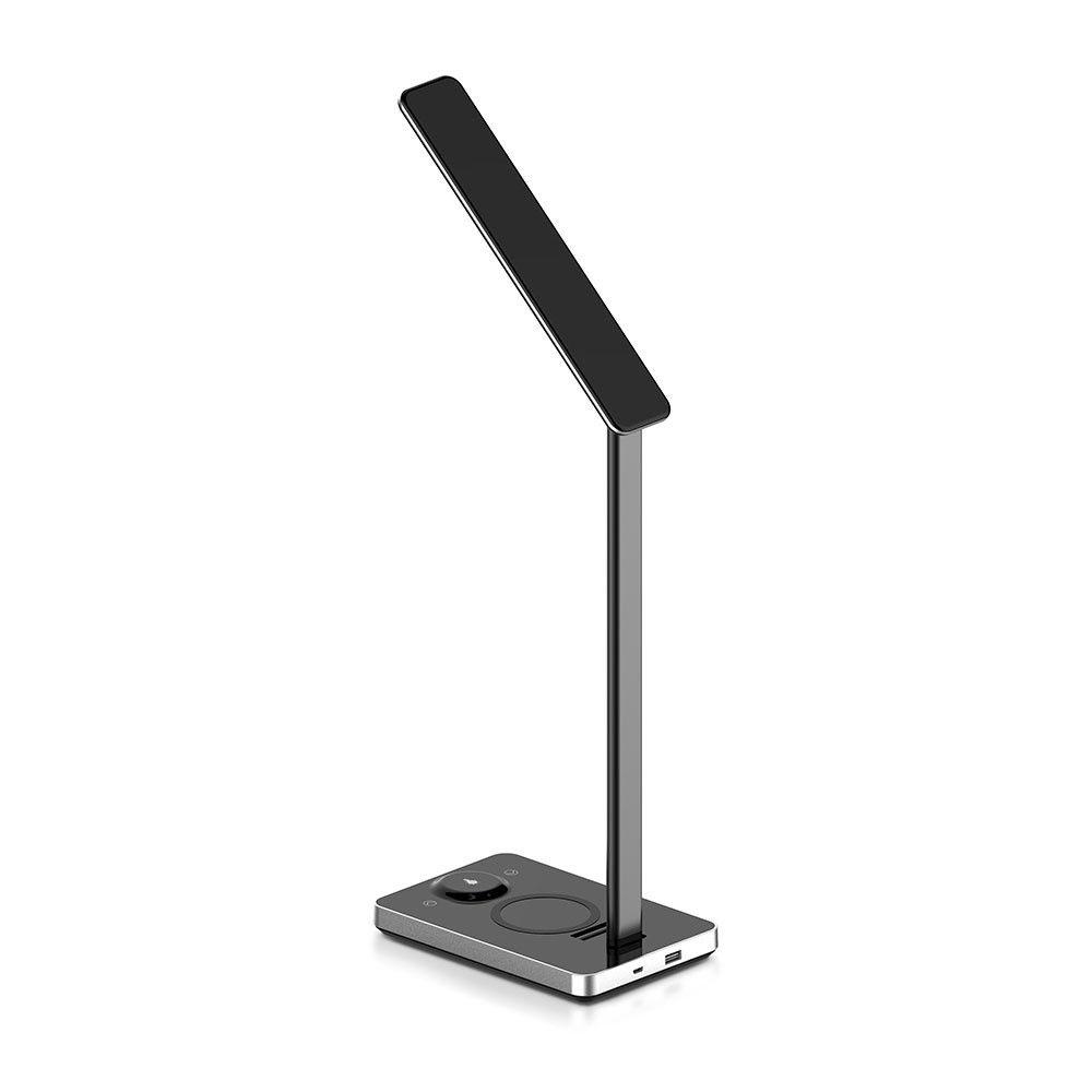 VT-7505 5W LED TABLE LAMP WITH WIRELESS CHARGER 2700K-6500K BLACK