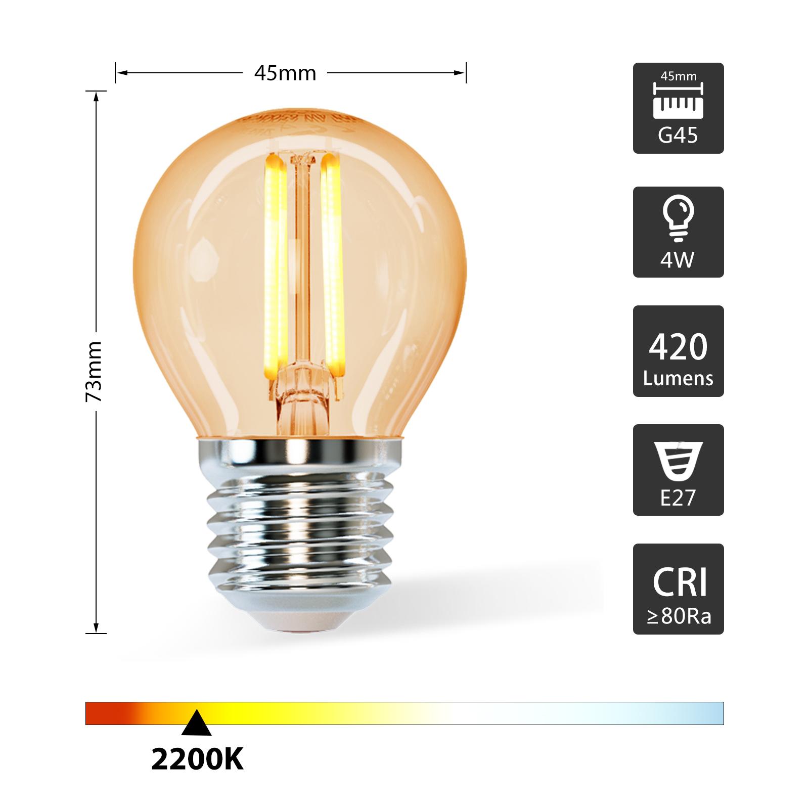 LED filament lamp G45