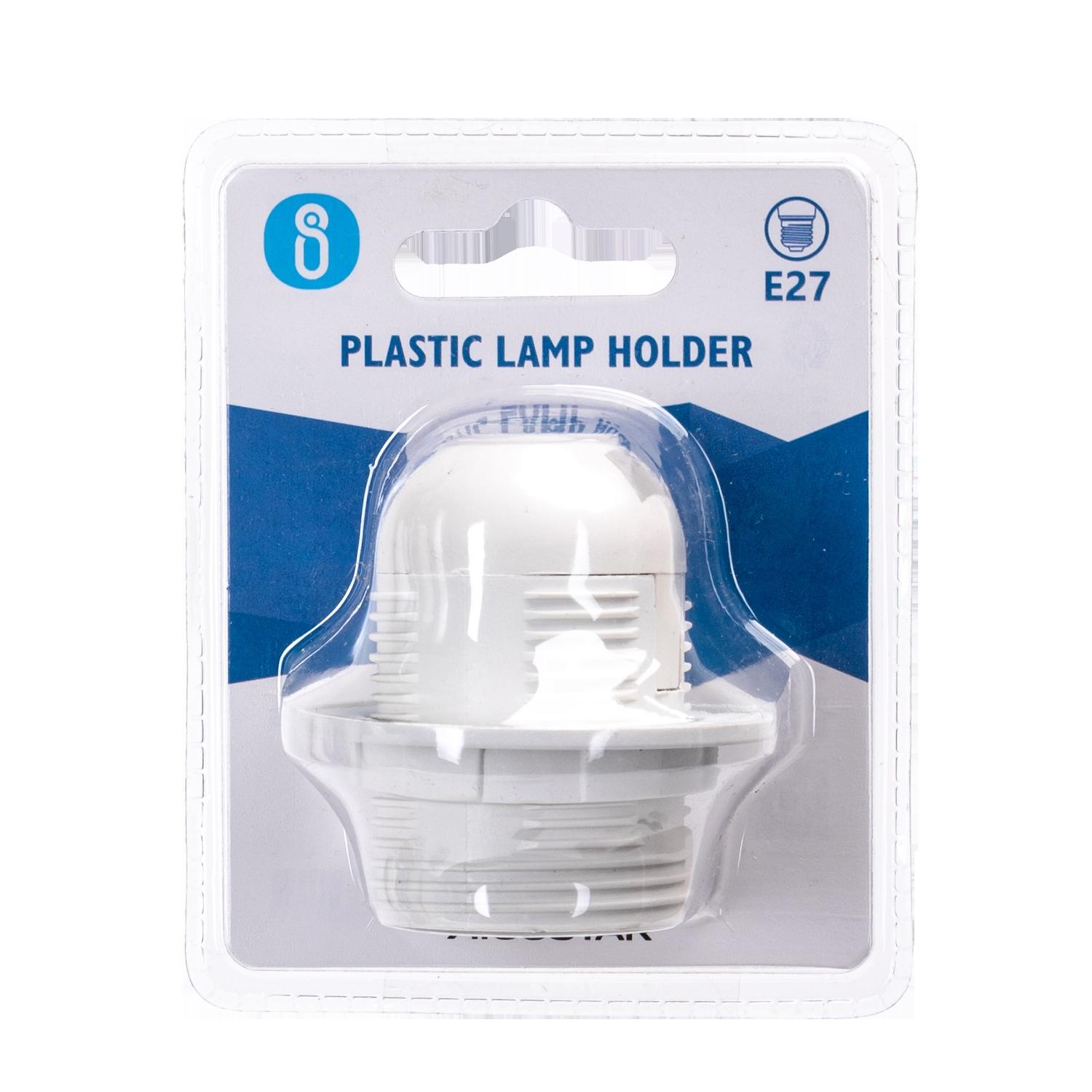 E27 Plastic Spring Terminal Lamp Holder White