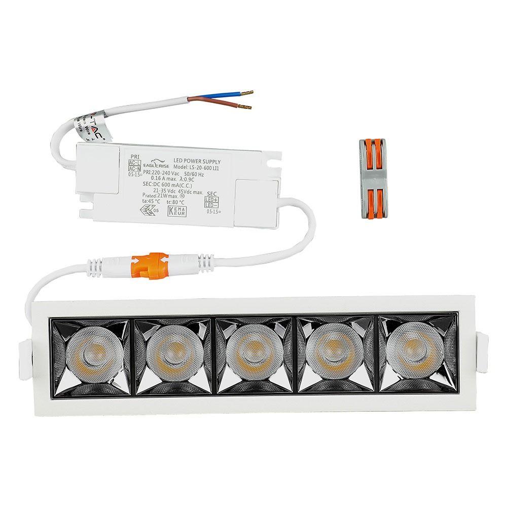 20W Oprawa wpuszczana reflektor LED, Chip SAMSUNG, Barwa:4000K, Kąt 38', VTAC, SKU 995