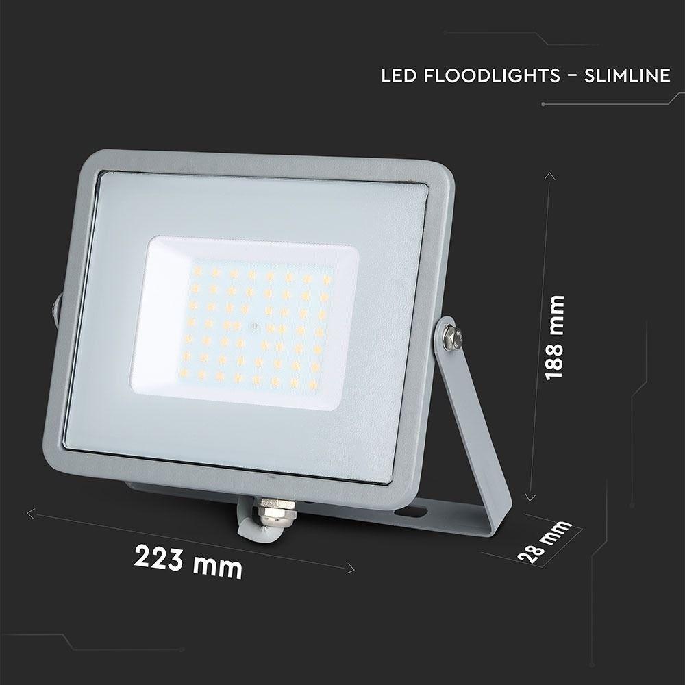 50W Naświetlacz LED SMD, Chip SAMSUNG, Barwa:6400K, Obudowa: Szara , VTAC, SKU 465