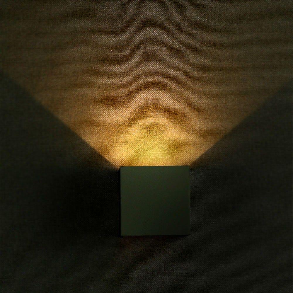 VT-759-12 12W LED UP-DOWN WALL LIGHT WITH BRIDGELUX CHIP 4000k GREY SQUARE