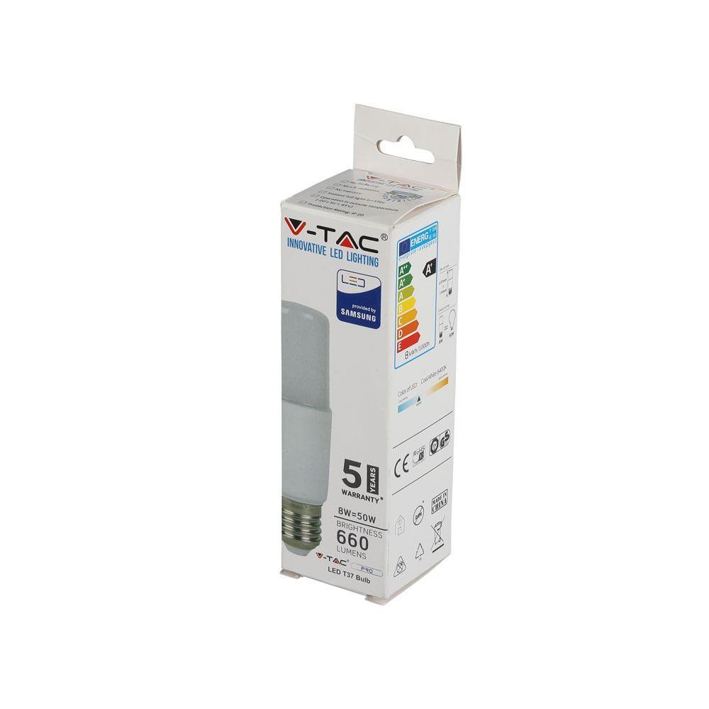 VT-237 8W T37 PLASTIC BULB-SAMSUNG CHIP 4000K E27