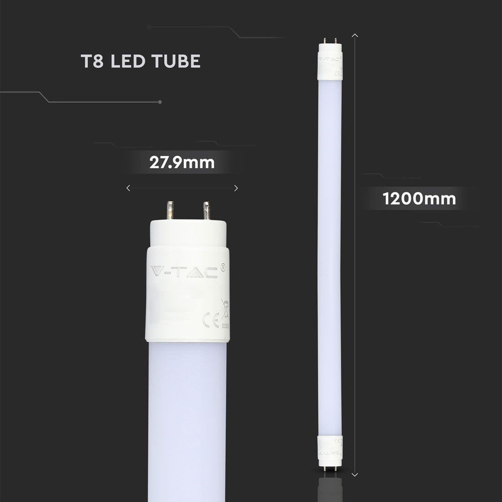 VT-1277 18W T8 LED PLASTIC TUBE NON ROTATABLE-120CM 6400K G13