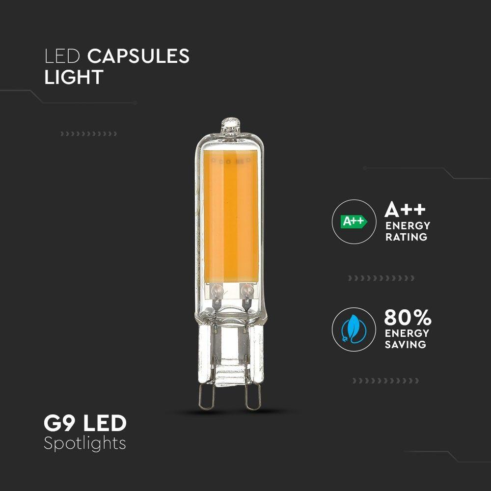 4W G9 Żarówka LED/ Barwa:2700K, Trzonek:G9, VTAC, SKU 2742