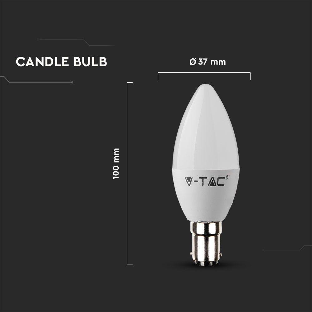 VT-299 5.5W PLASTIC CANDLE BULB SAMSUNG CHIP 3000K B15