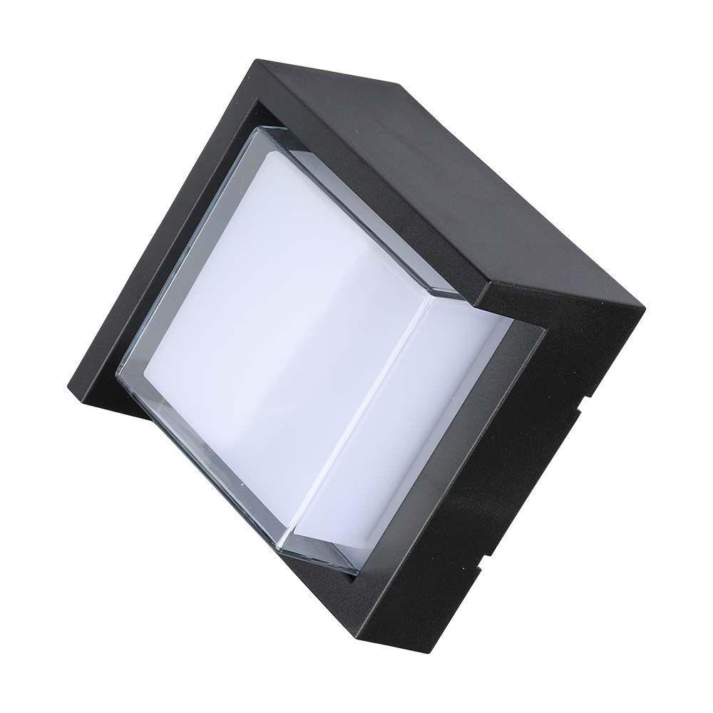 7W Lampa ścienna LED, Barwa:3000K, Obudowa: Czarny, Kwadratowa, VTAC, SKU 218610