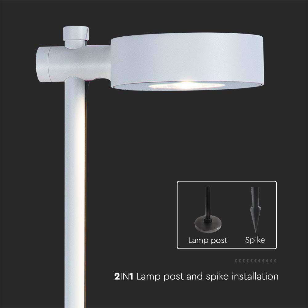 VT-11107 7W LED BOLLARD LAMP 3000K WHITE BODY IP65