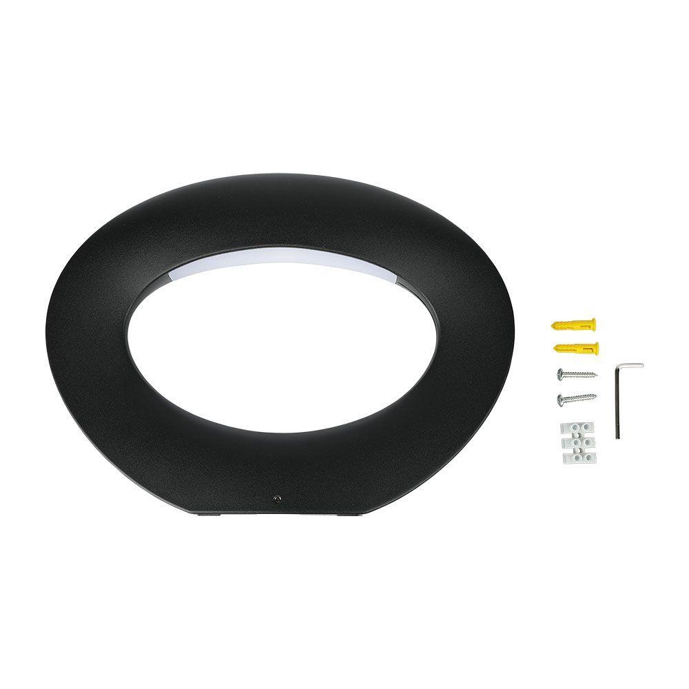 10W Lampa ścienna LED, Barwa:3000K, Obudowa: Czarna, VTAC, SKU 218309