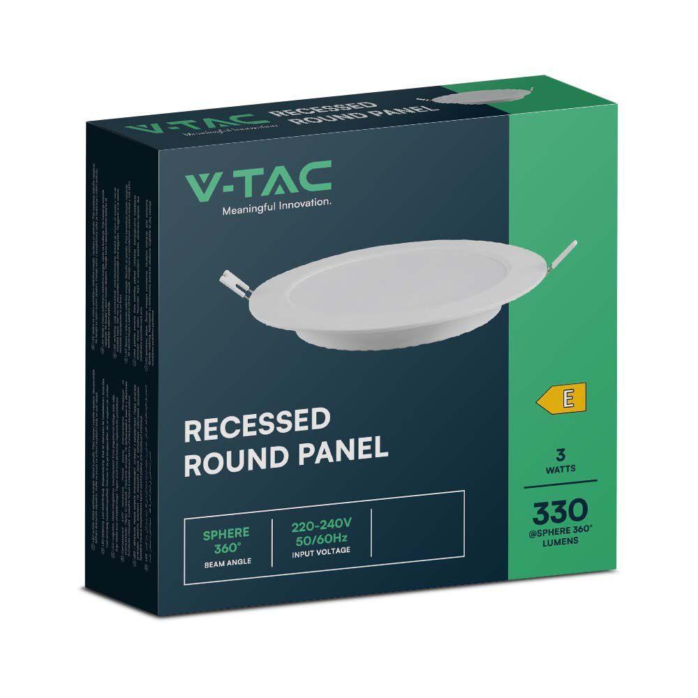 VT-61003 3W BACKLIT RECESSED PANEL 4000K RD