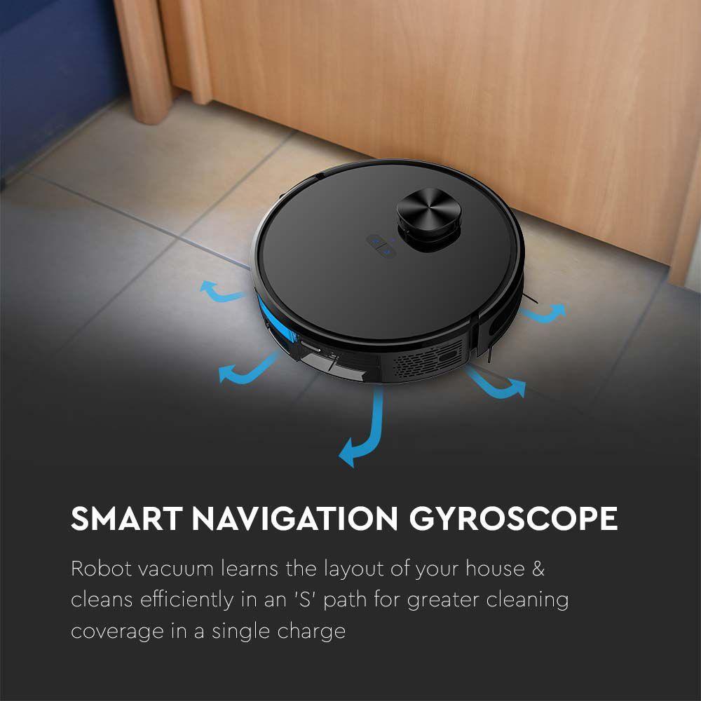 VT-5557 AUTO CHARGING LASER ROBOTIC VACUUM CLEANER COMPATIBLE WITH AMAZON ALEXA&GOOGLE HOME-BLACK