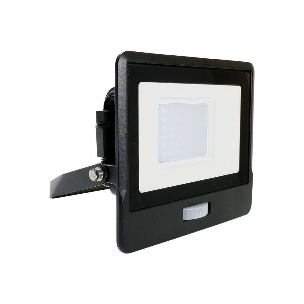 VT-138S 30W PIR SENSOR FLOODLIGHT SAMSUNG CHIP 4000K BLACK BODY