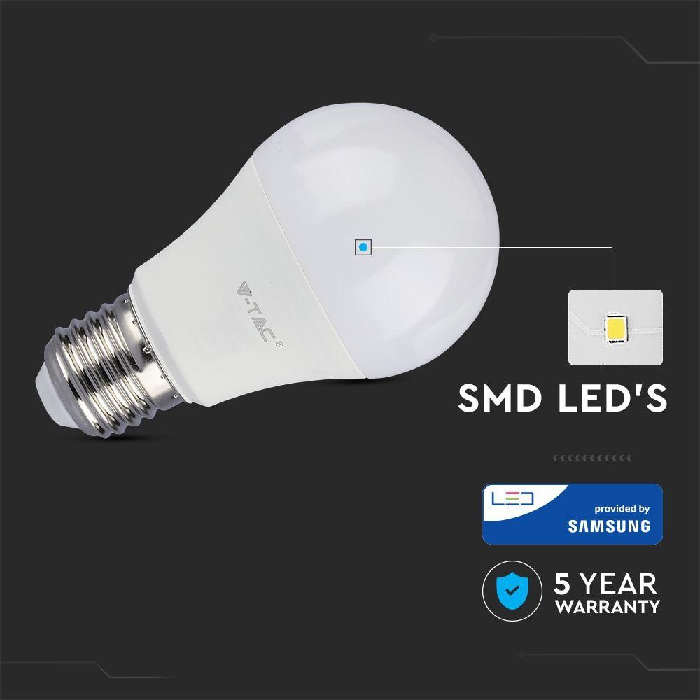 VT-210 9W A58 PLASTIC BULB SAMSUNG CHIP 6400K E27