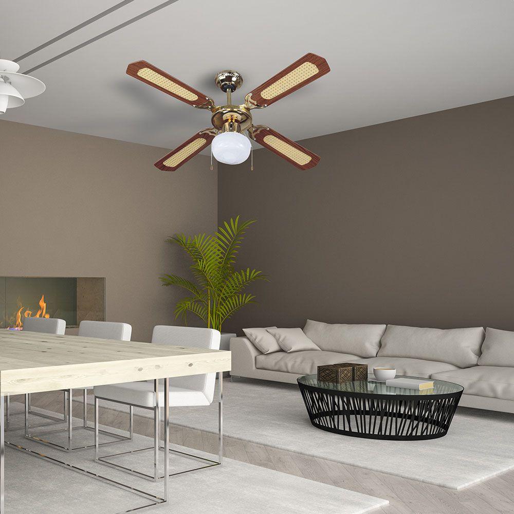 VT-6042-4 50W CEILING FAN WITH LIGHT KIT -PULL CHAIN CONTROL-4 BLADES-AC MOTOR