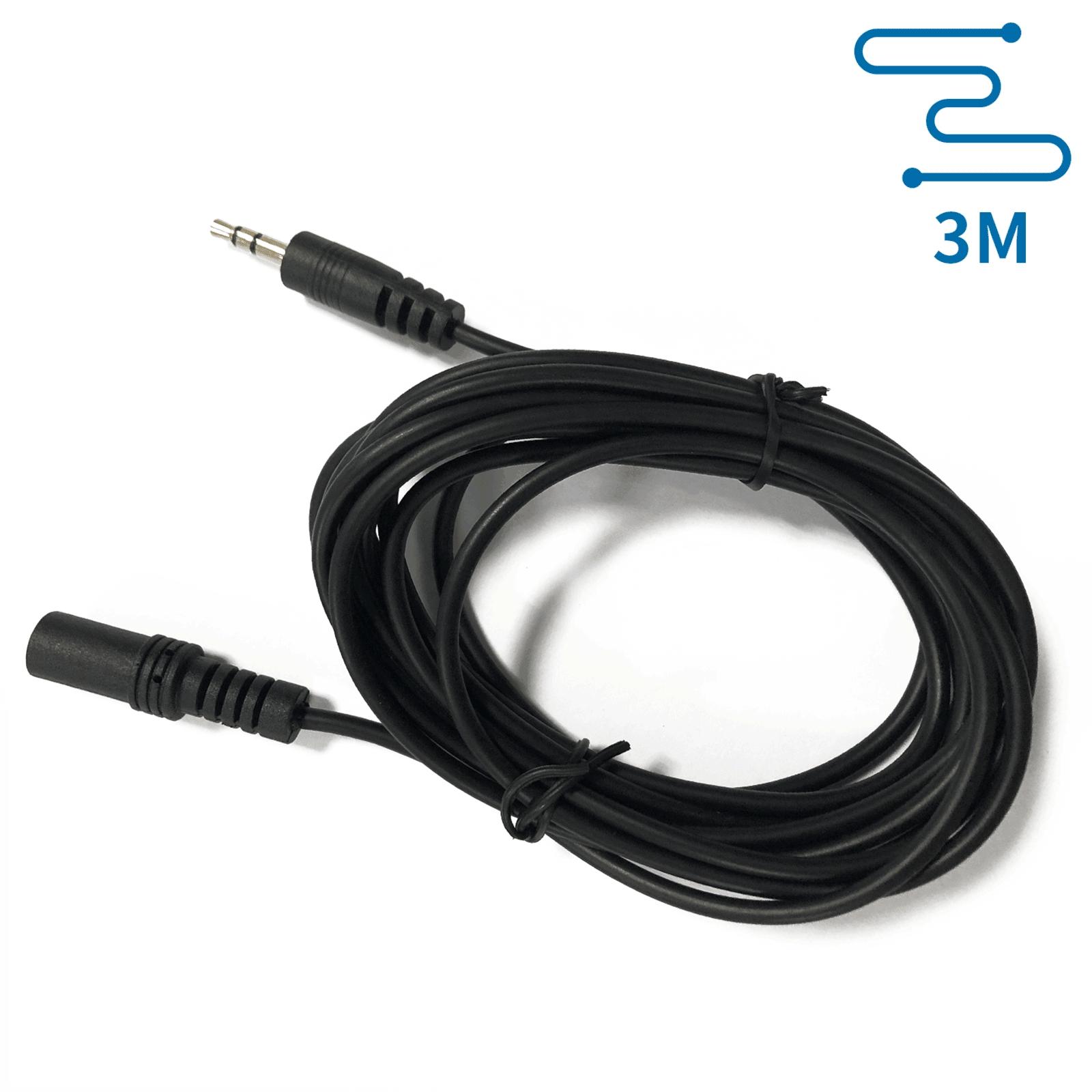 Kabel audio mini jack 3,5  mm męski/żeński 3 m czarny