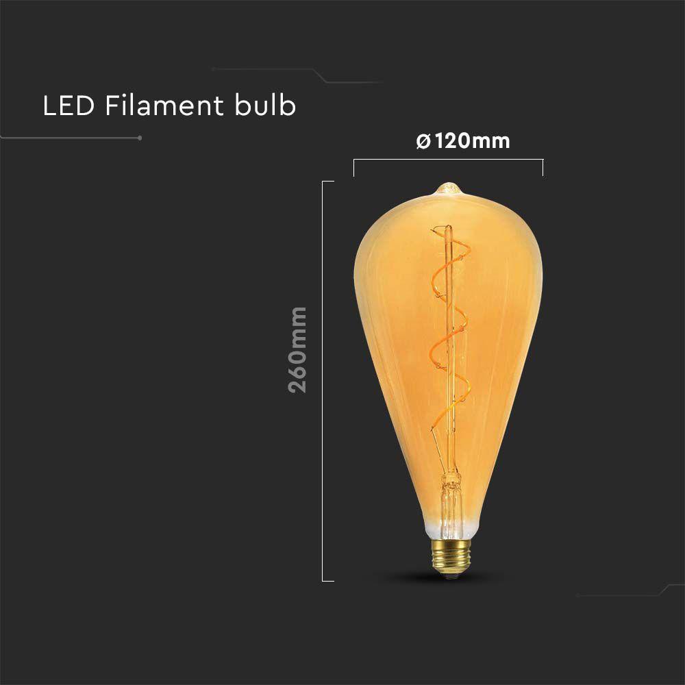 VT-2273 4W ST120 SPIRAL FILAMENT BULB 2700K AMBER GLASS