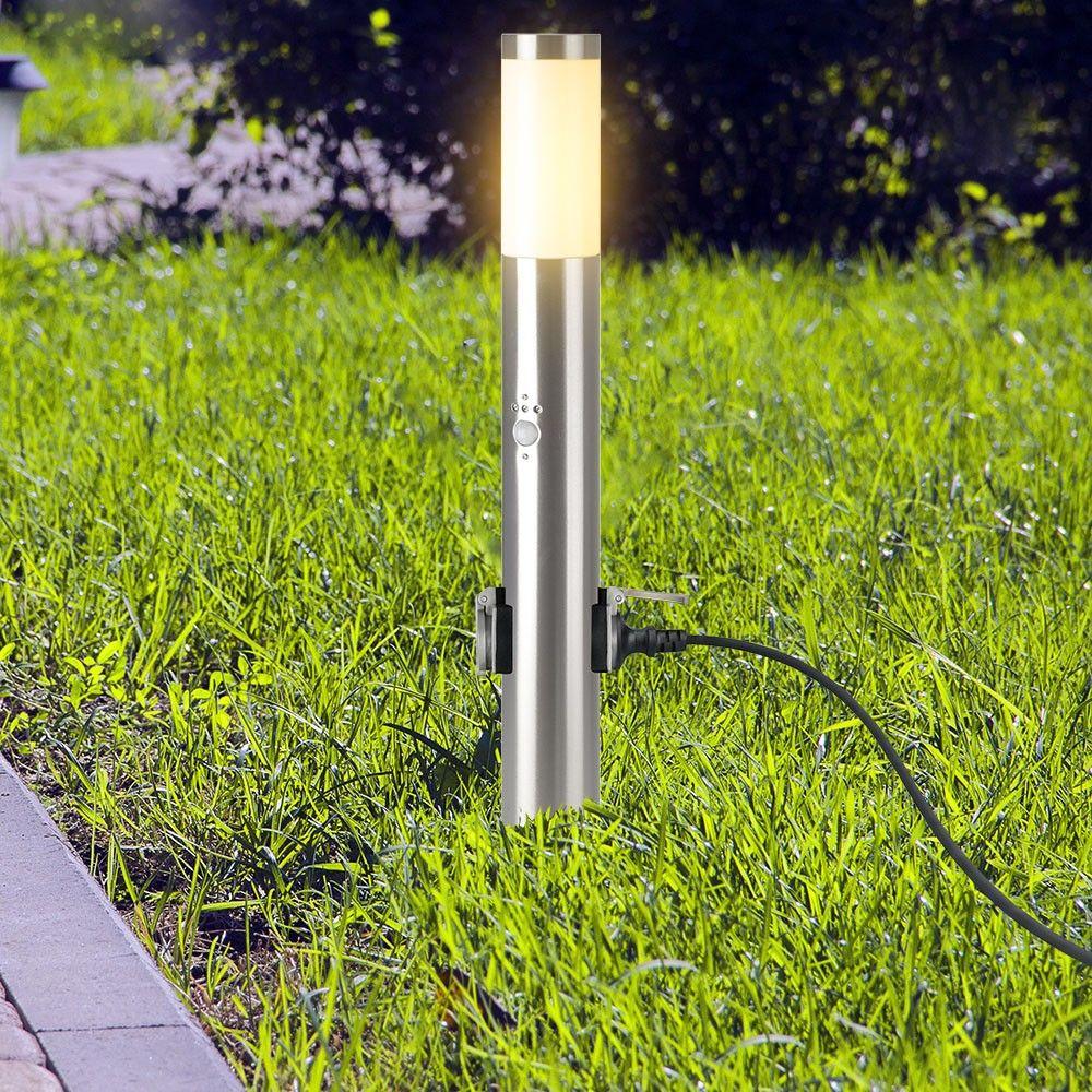 VT-838 BOLLARD LAMP-PIR SENSOR & SOCKET-STAINLESS STEEL BODY(60CM) IP44 SATIN NICKEL