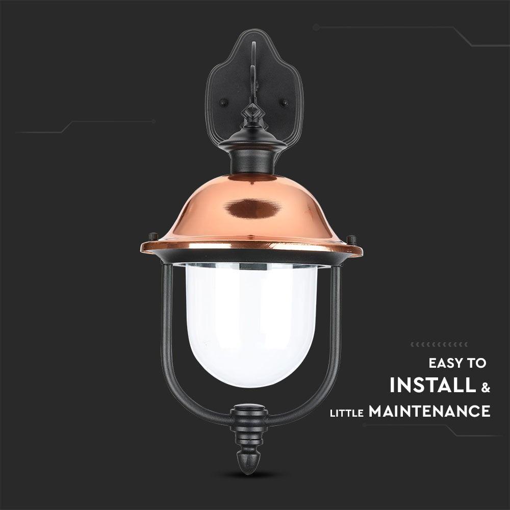 VT-852 E27 WALL LAMP WITH CLEAR COVER -DOWN