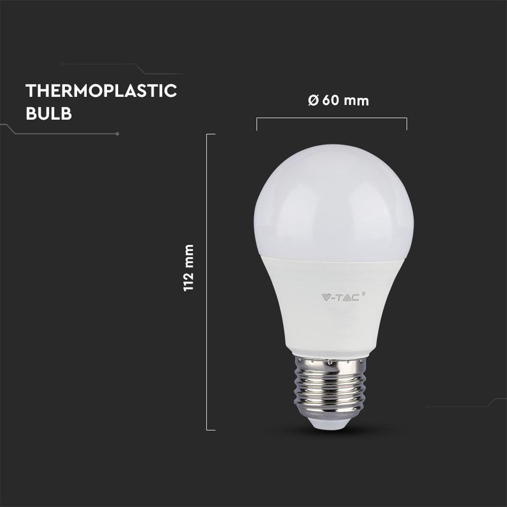 VT-1900 9W A60 LED PLASTIC BULB 6400K E27 3PCS/PACK