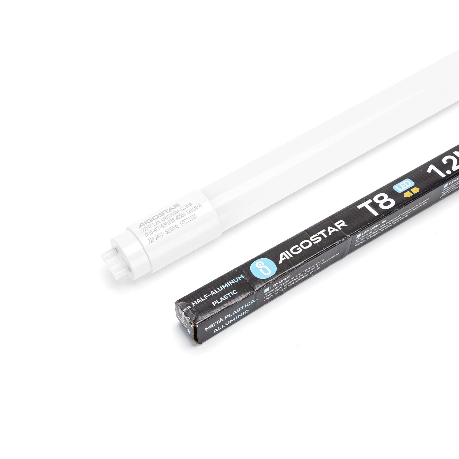 LED Half-aluminium Half-plastic T8 Light Tube 1.2m 18W