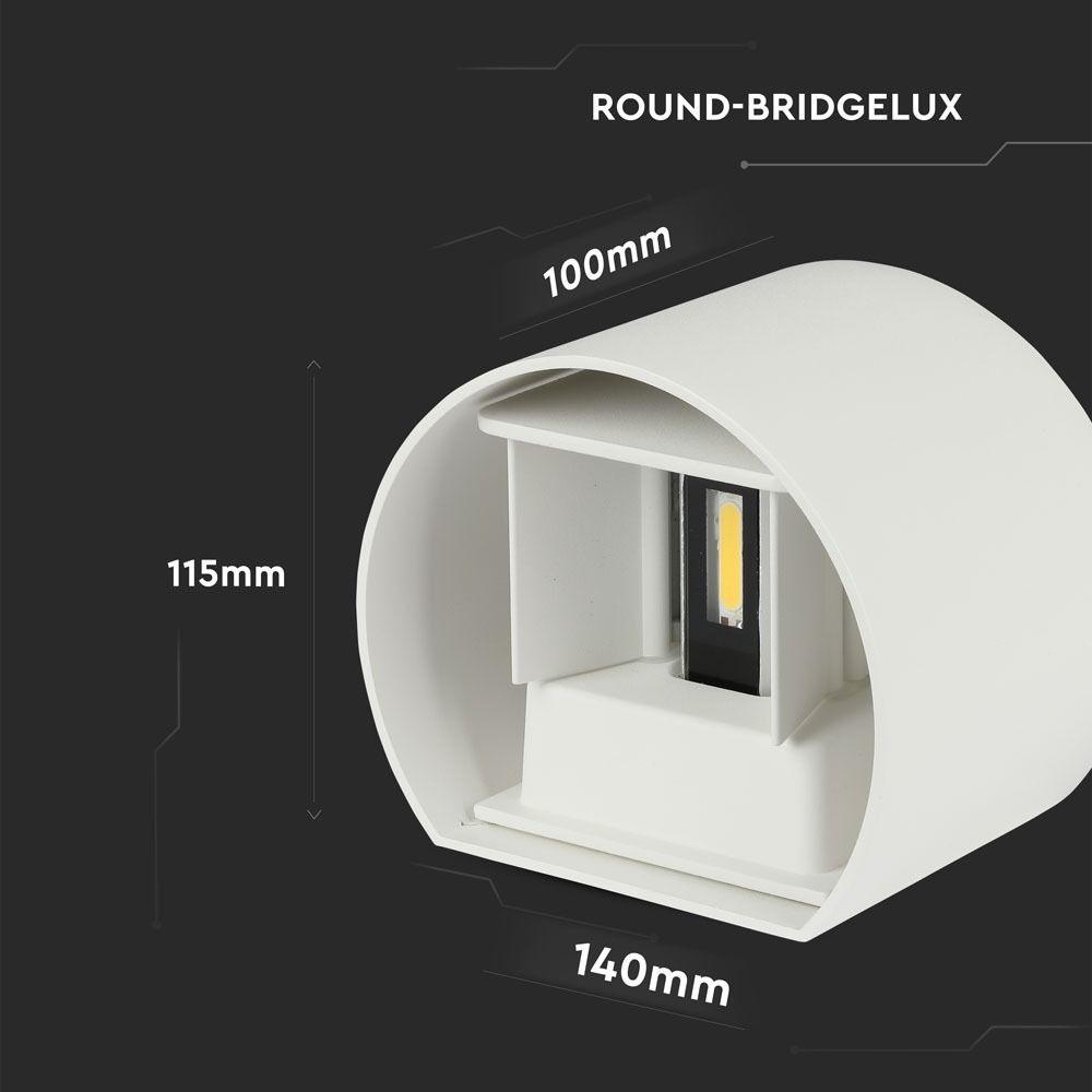 6W Kinkiet walec LED, CHIP BRIDGELUX, Barwa:4000K, Biały, VTAC, SKU 7091