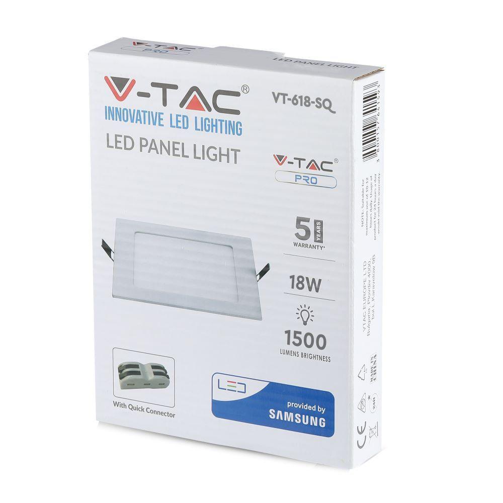 18W Panel LED, Chip SAMSUNG, Barwa:4000K, Kwadrat, VTAC, SKU 716