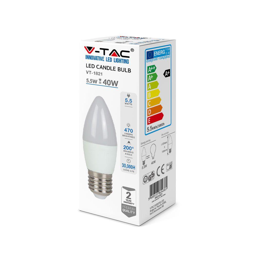 VT-1821 5.5W LED CANDLE BULB 2700K E27