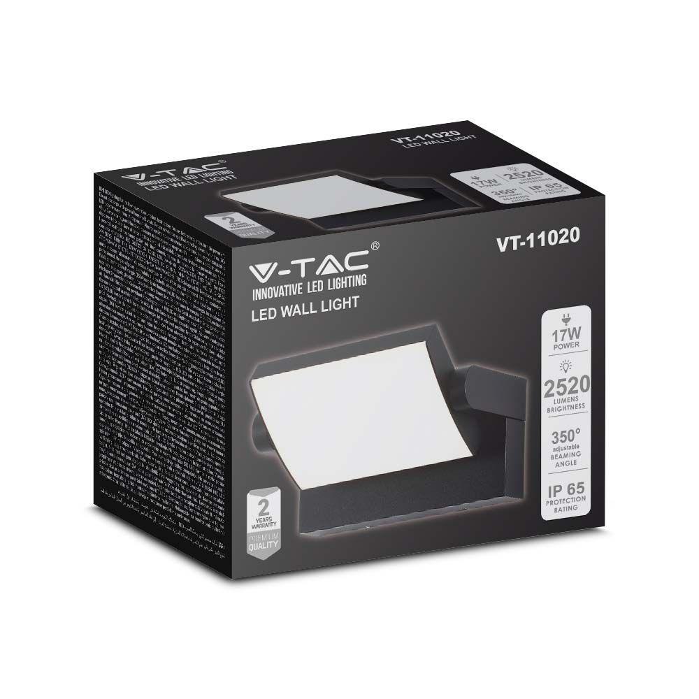 VT-11020 17W LED WALL LIGHT 3000K BLACK BODY IP65