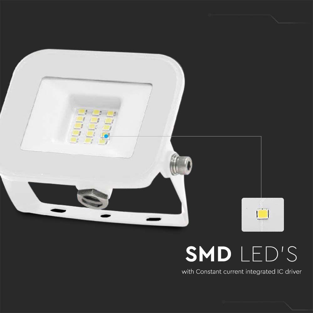 10W Naświetlacz LED SMD, Chip SAMSUNG, Barwa:4000K, Obudowa: Biała, VTAC, SKU 10012