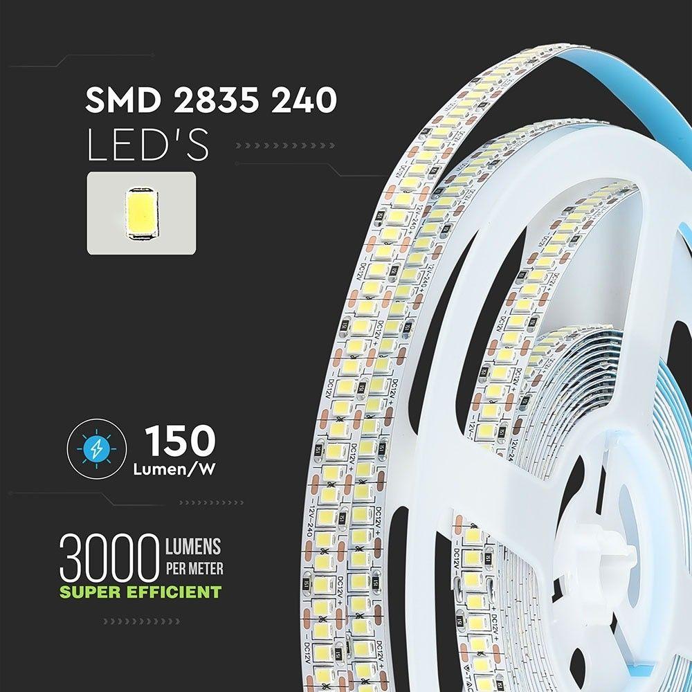 VT-2835-240 18W/M LED STRIP LIGHT 3000K 150LM/W IP20 (5M/ROLL)(PRICE PER M)