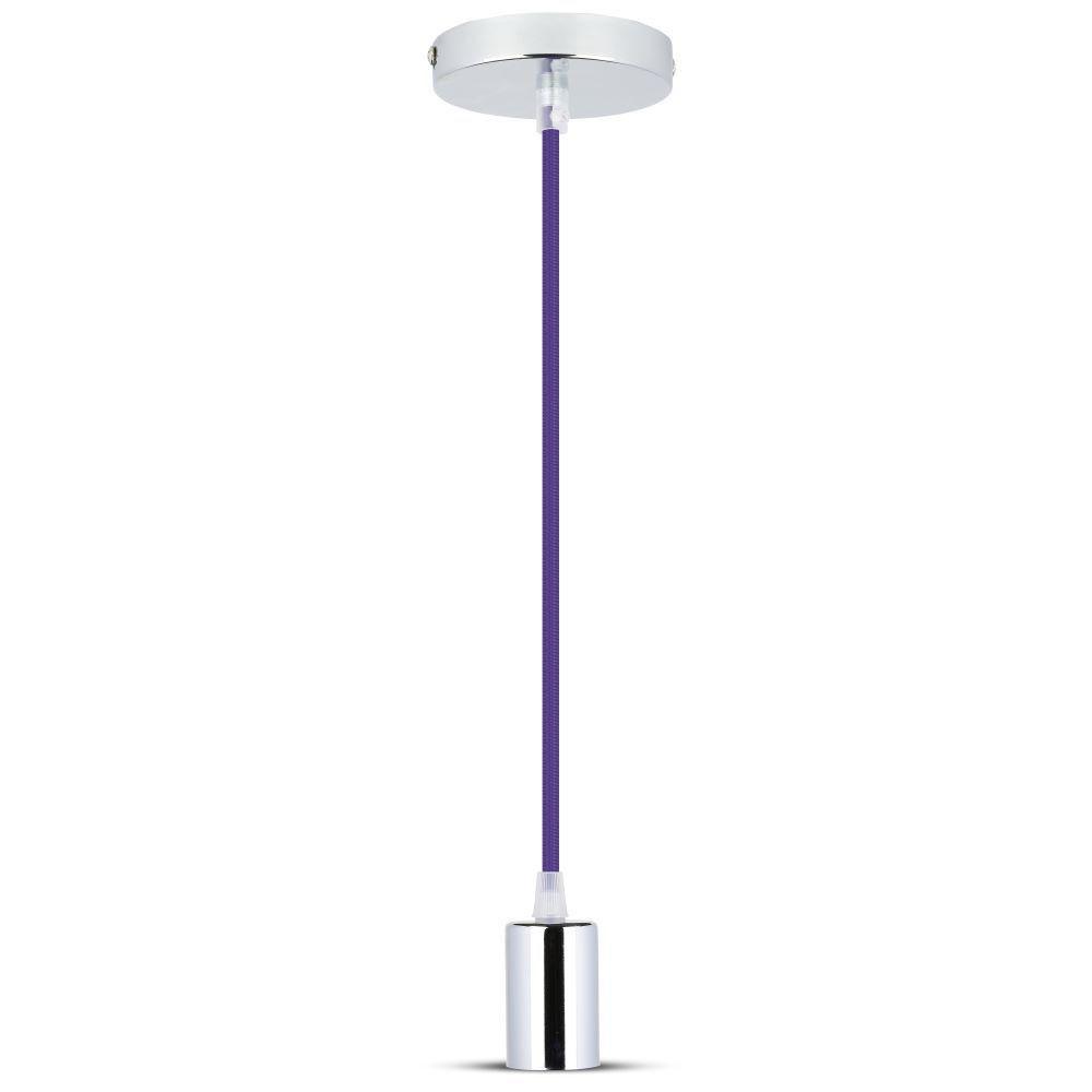 VT-7338 E27 CHROME METAL CUP PENDANT LIGHT-PURPLE