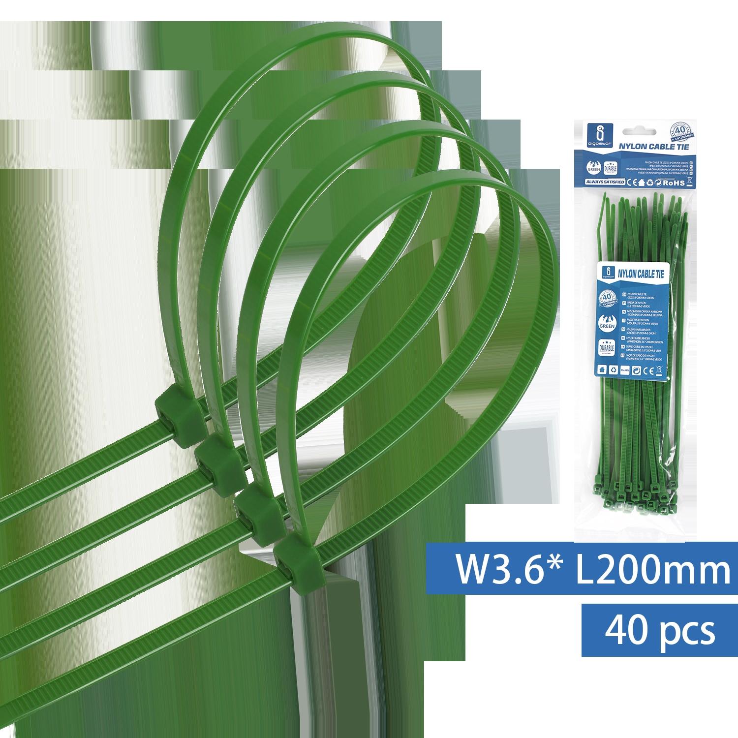 Nylon Cable Ties W3.6*L200mm Green