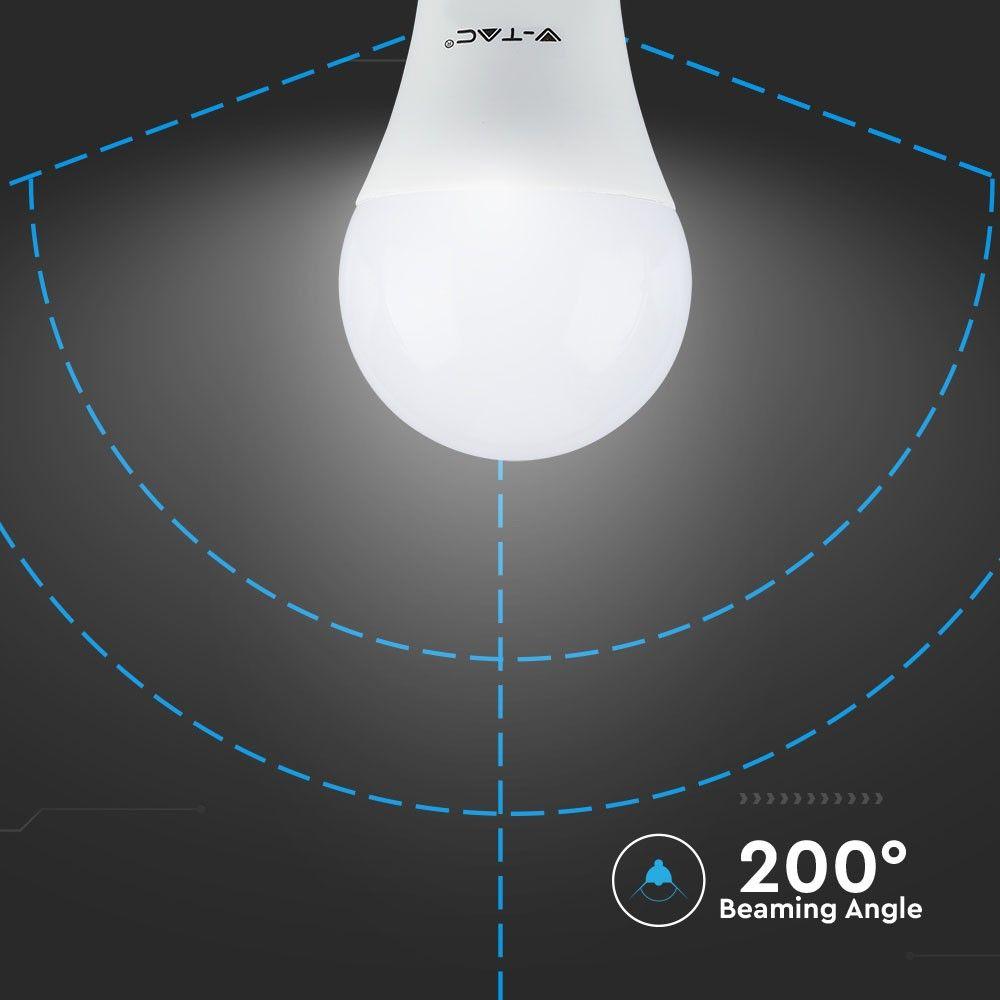 6.5W A60 Żarówka LED, Barwa:3000K, Skuteczność: 160lm/W, Trzonek:E27 , VTAC, SKU 2806