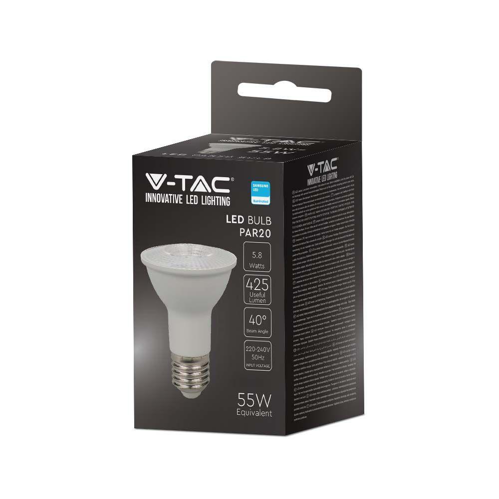 VT-220 5.8W PAR 20 PLASTIC BULB SAMSUNG CHIP 4000K E27