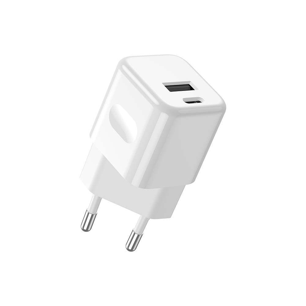 VT-5320 20W CHARGING ADAPTER 1 PD+1 QC PORT WHITE