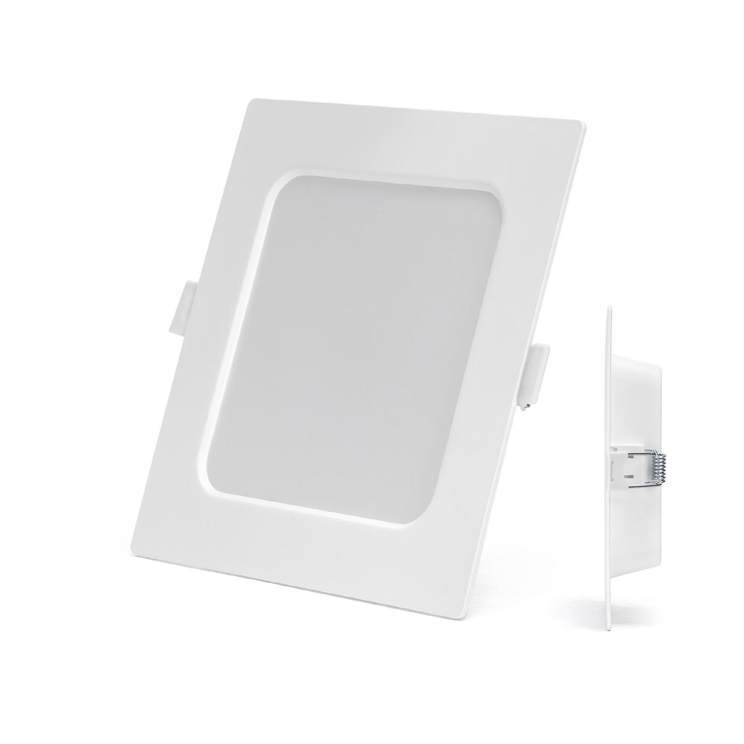 E6 LED  Flush-mounted Square Downlight 9W Natural Light