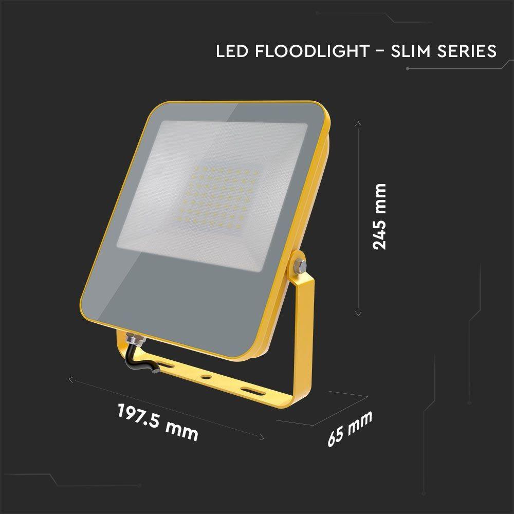 VT-58 50W LED WORK FLOODLIGHT SAMSUNG CHIP 6400K YELLOW BODY GREY GLASS