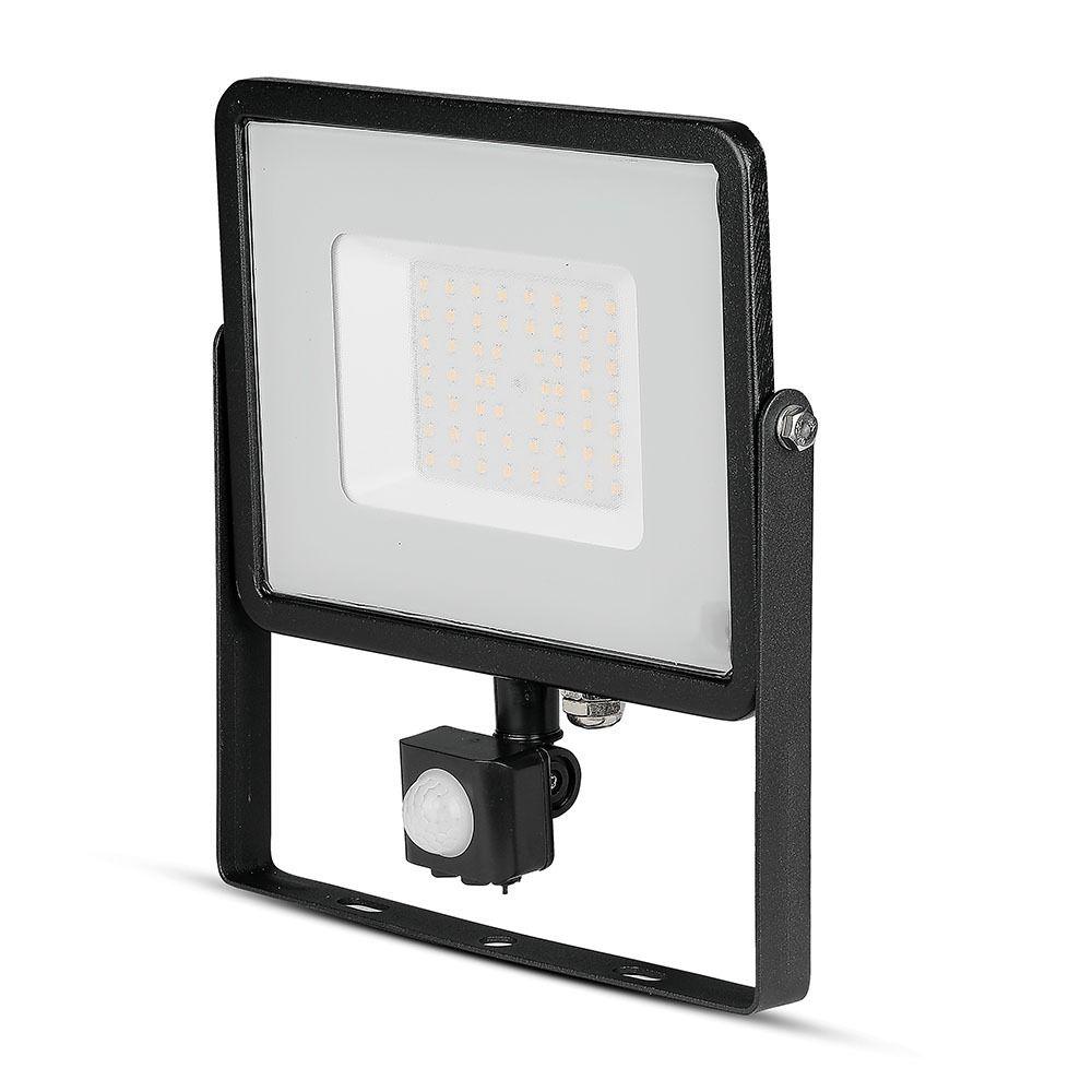 VT-50-S 50W SMD PIR SENSOR FLOODLIGHT SAMSUNG CHIP 6400K BLACK BODY