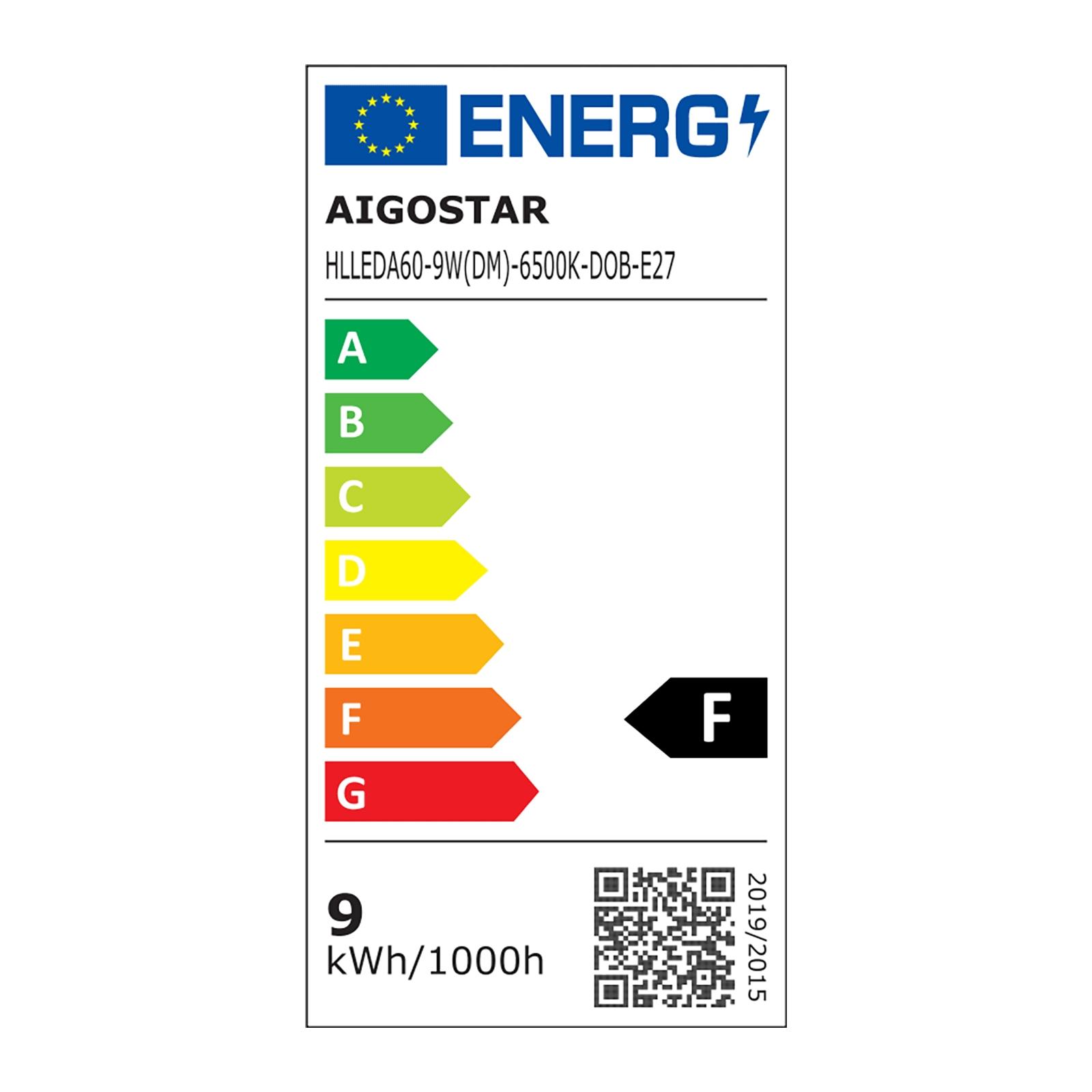 Ściemnialna żarówka LED A60 E27 9W 6500K