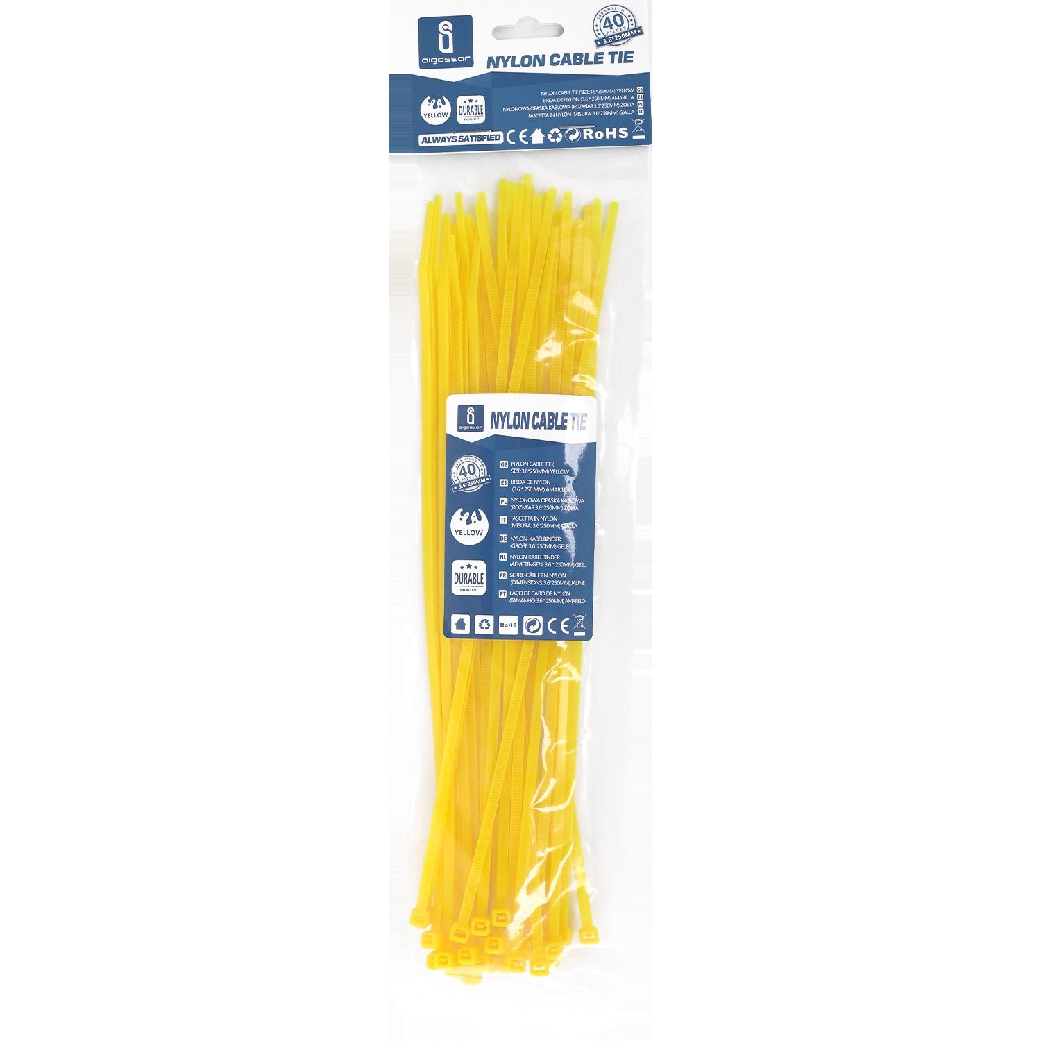 Nylon Cable Ties W3.6*L250mm Yellow