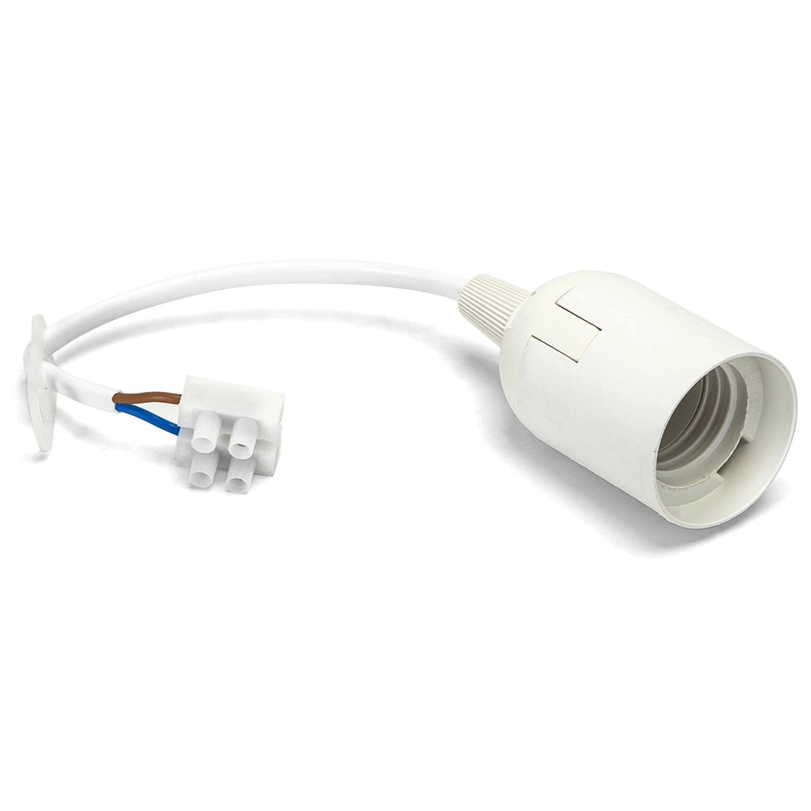 E27 plastic lamp holder with wiring terminal white 3pcs