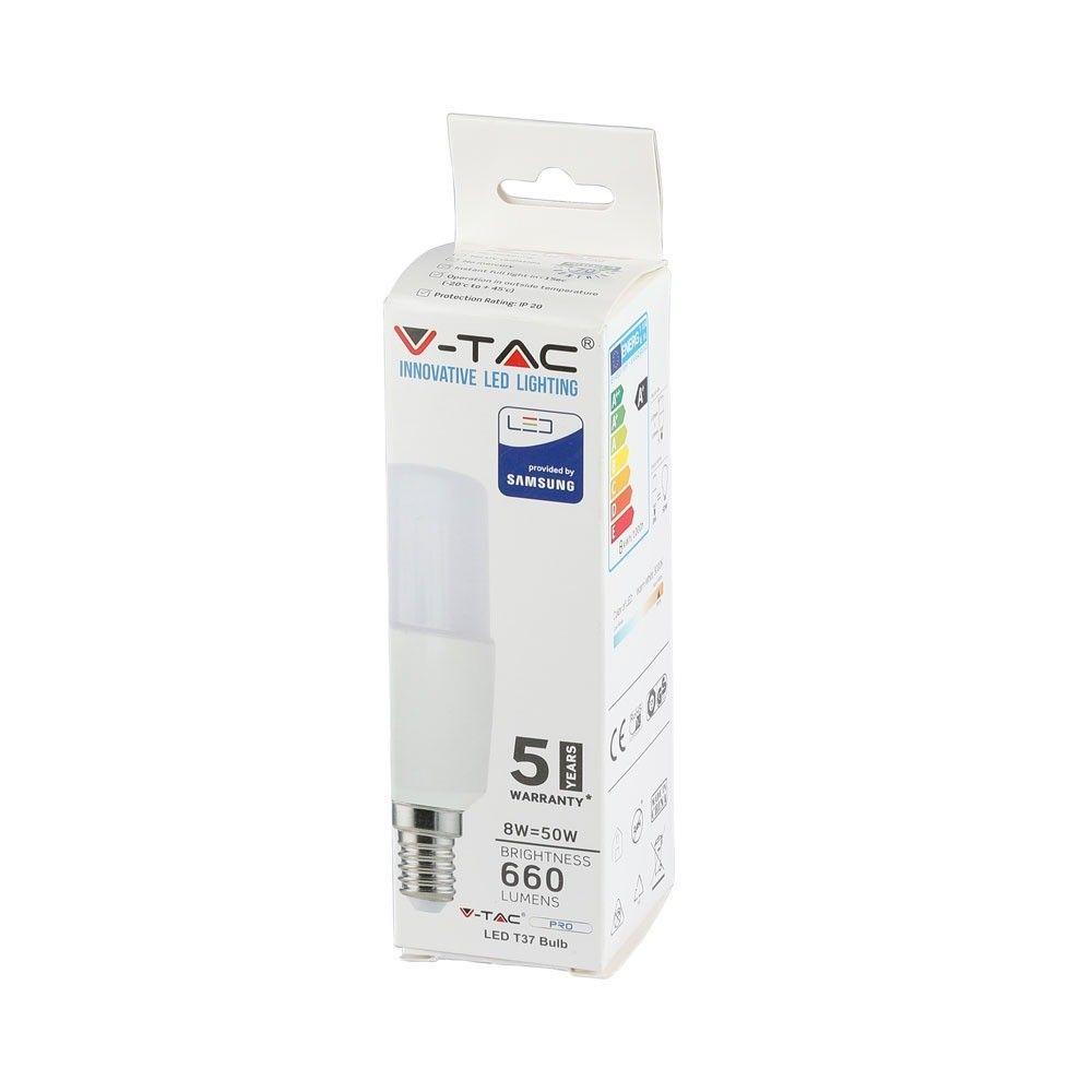 VT-248 8W T37 PLASTIC BULB-SAMSUNG CHIP 4000K E14