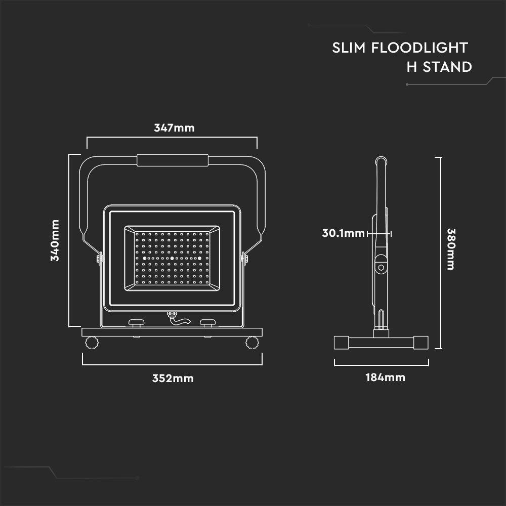 VT-109 100W LED SLIM FLOODLIGHT WITH SAMSUNG CHIP & H STAND 4000K(EU PLUG)