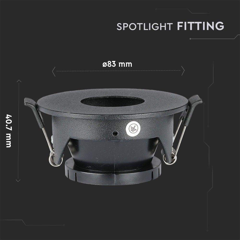 VT-873 GU10 FITTING ROUND BLACK