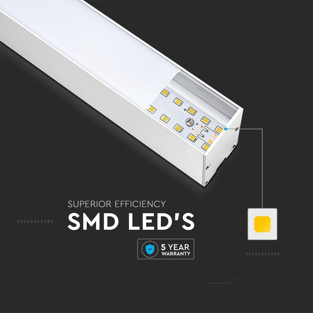 VT-7-40 40W LED LINEAR HANGING SUSPENSION LIGHT SAMSUNG CHIP 6400K WHITE BODY