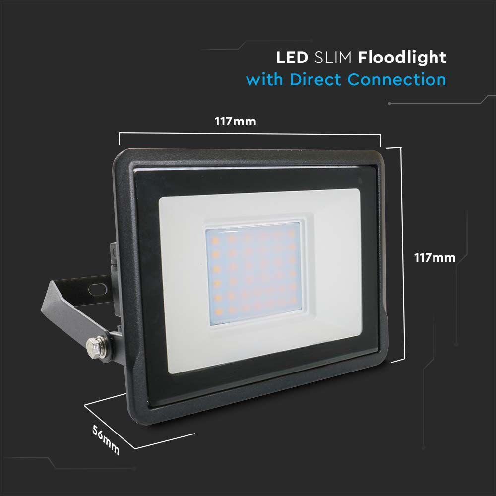 VT-138 30W LED FLOODLIGHT SAMSUNG CHIP DIRECT CONNECTION 3000K BLACK BODY